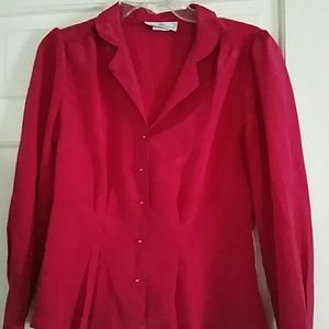 Jonathan Martin Red Button Down Blouse Jr. SZ 9/10